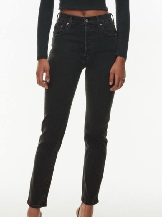 Denim Forum Denim - Denim Forum Yoko High Rise Slim Jeans Black Sz 26 28L Minimalist Aritzia Spring